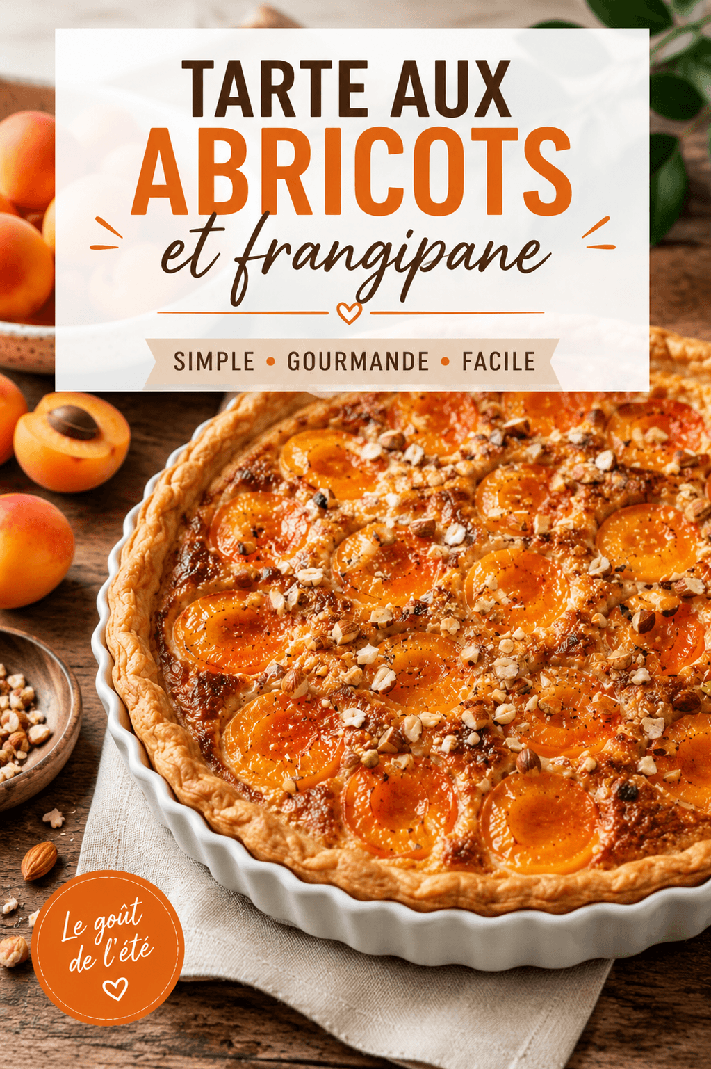 Ajoutez la recette de tarte aux abricots et frangipane à Pinterest