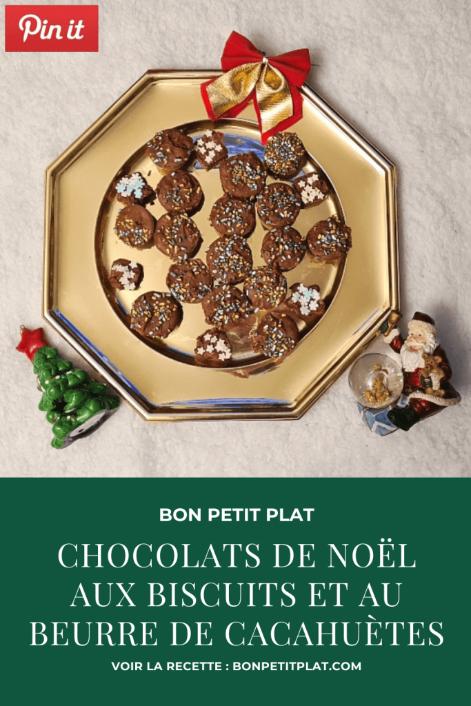 Pinterest : chocolats de Noël aux biscuits et au beurre de cacahuètes