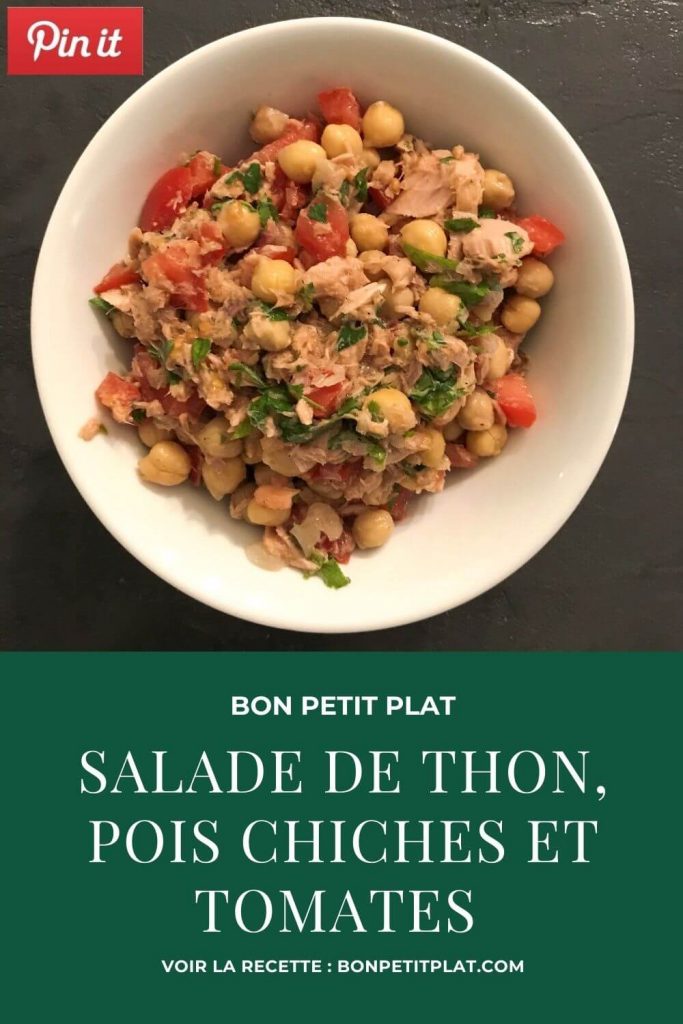 Pinterest : Salade de thon, pois chiches et tomates