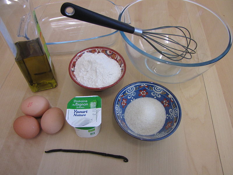 Ingrédients pour le gâteau au yaourt